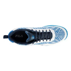 Fila Vicente Scarpa Per Terra Rossa Uomini - Blu, Bianco -Racchette da tennis Negozio online 01235000 0 4